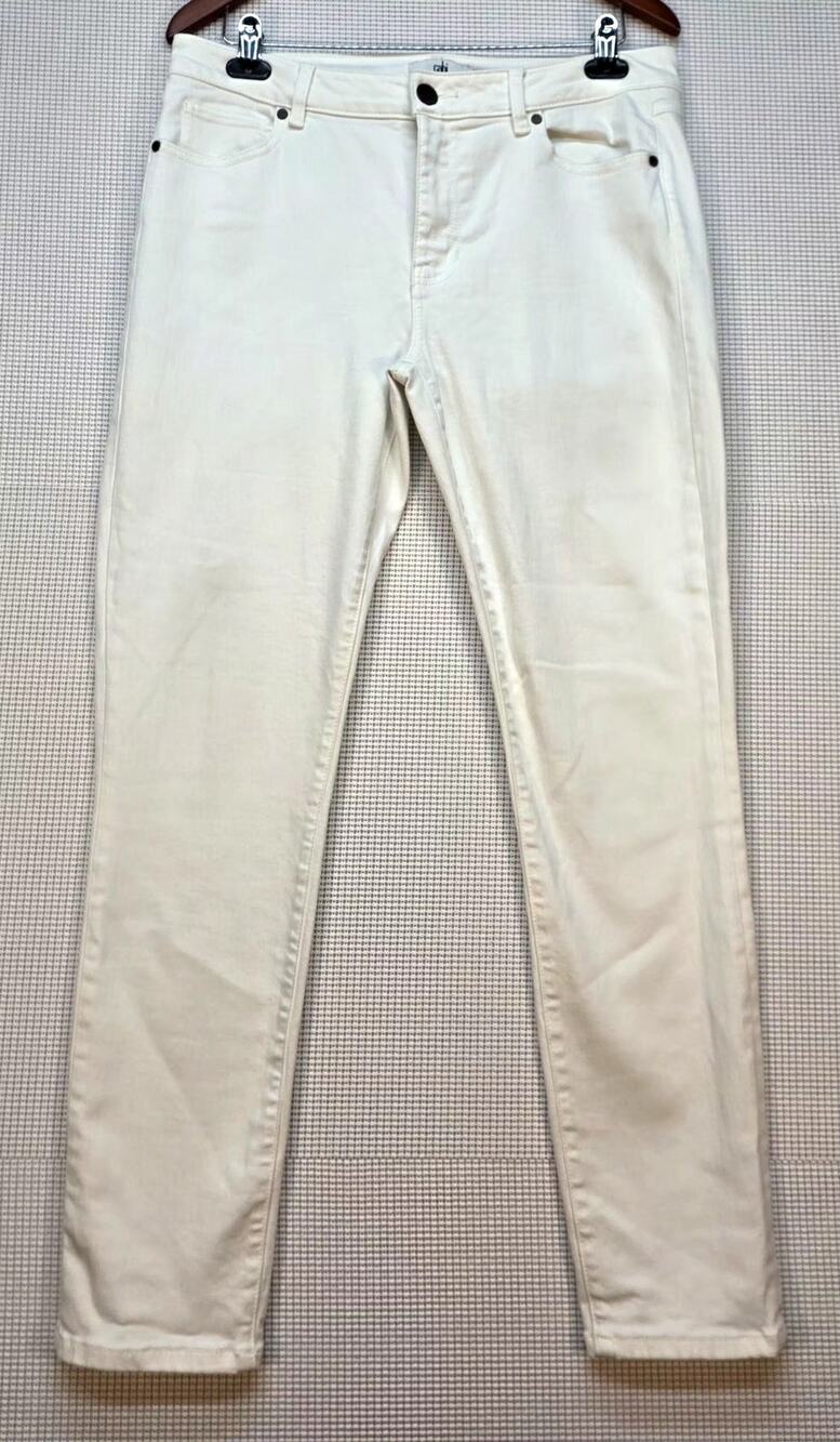 CaBi  White Skinny Jeans Women's Size 12 High Rise Casual Denim Coastal Prep